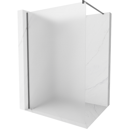 Mexen Kioto ścianka prysznicowa Walk-in 130 x 200 cm, szron 8 mm, gun gray szczotkowany - 800-130-101-66-30