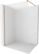 Mexen Kioto douchewand Walk-in 90 x 200 cm, ijsbloem 8 mm, geborsteld koper - 800-090-101-65-30