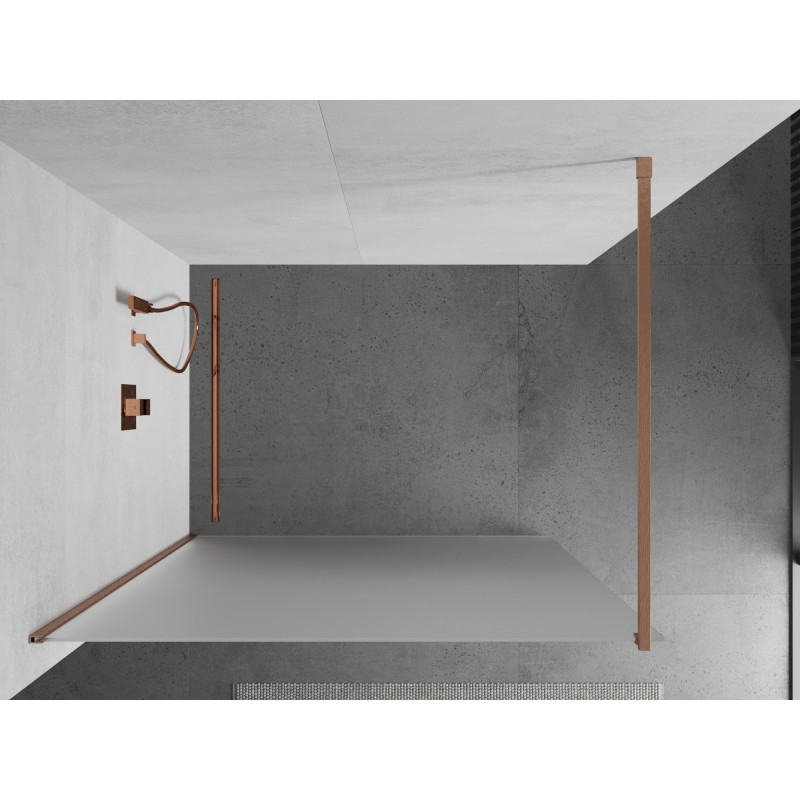 Mexen Kioto dušisein Walk-in 100 x 200 cm, mattklaas 8 mm, harjatud vask - 800-100-101-65-30