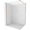 Mexen Kioto panel de ducha Walk-in 130 x 200 cm, escarcha 8 mm, cobre cepillado - 800-130-101-65-30