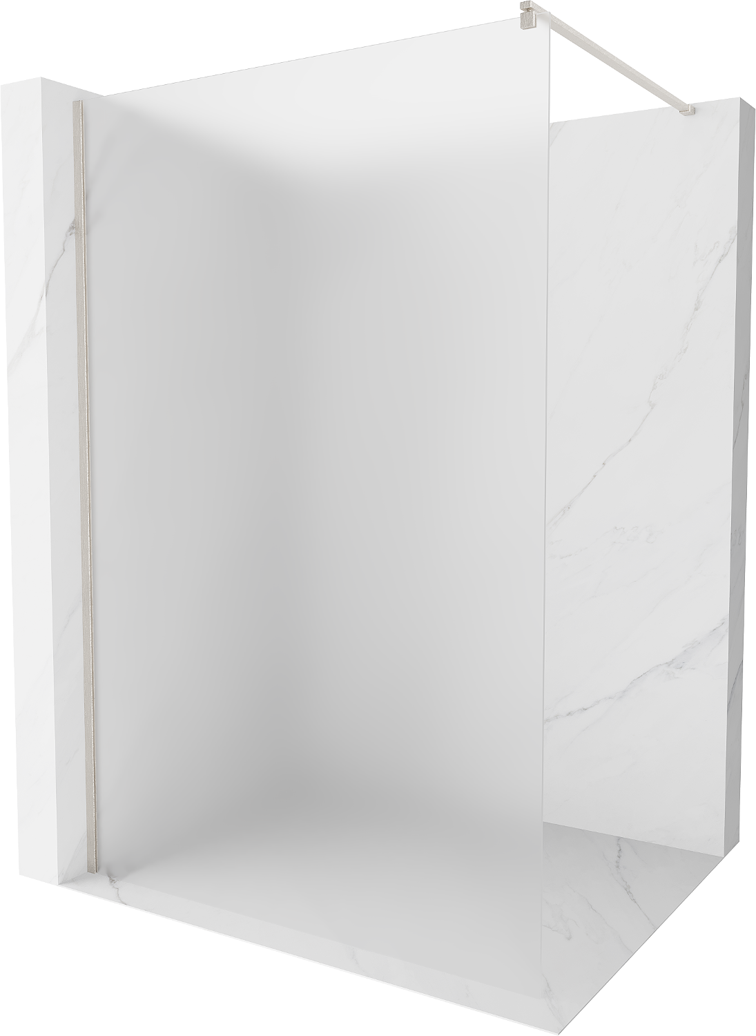 Mexen Kioto ścianka prysznicowa Walk-in 110 x 200 cm, szron 8 mm, nikiel szczotkowany - 800-110-101-97-30