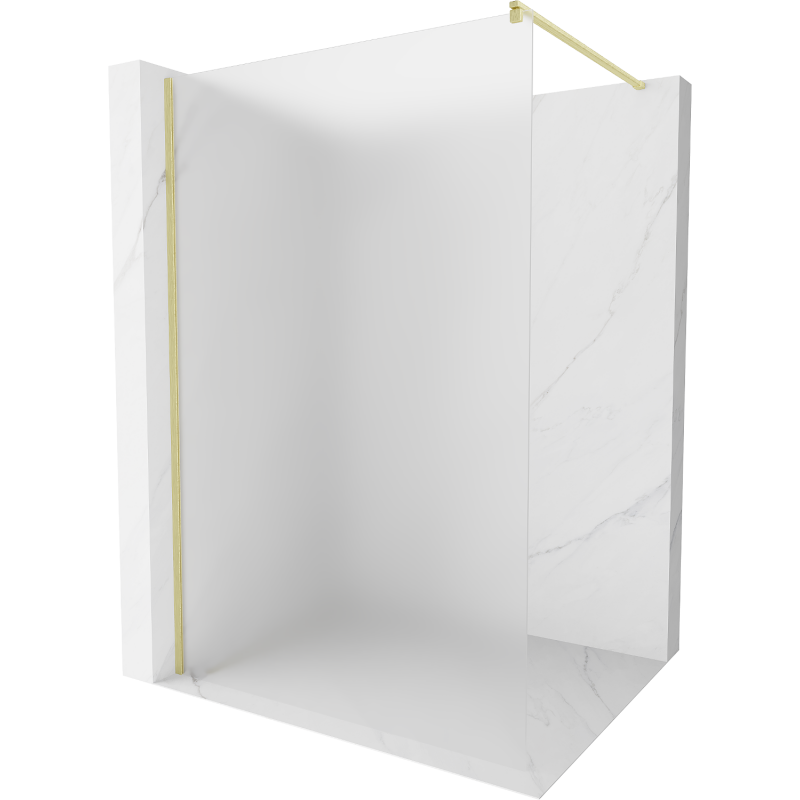 Mexen Kioto ścianka prysznicowa Walk-in 140 x 200 cm, szron 8 mm, złota szczotkowana - 800-140-101-55-30