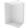 Mexen Kioto douchewand Walk-in 140 x 200 cm, ijsbloem 8 mm, goud geborsteld - 800-140-101-55-30