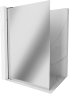 Mexen Kioto L panel de ducha Walk-in 110 x 200 cm, espejo, gun metal - 800-110-103-95-50