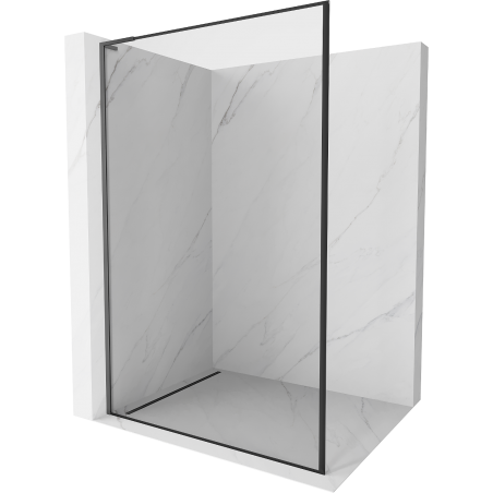 Mexen Kioto L Duschabtrennung Walk-in 50 x 200 cm, schwarzer Rahmen, Gun Metal - 800-050-103-95-70