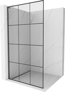 Mexen Kioto L stijenka za tuš Walk-in 110 x 200 cm, crna mreža, pištoljski metal - 800-110-103-95-77