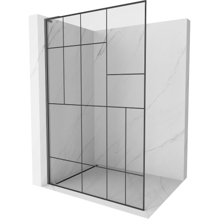 Mexen Kioto L Douchewand Walk-in 80 x 200 cm, zwart patroon, gun metal - 800-080-103-95-78