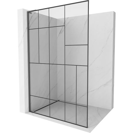 Mexen Kioto L panel de ducha Walk-in 80 x 200 cm, patrón negro, metalizado - 800-080-103-95-78
