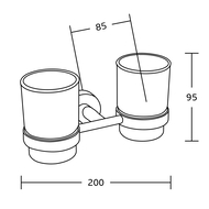 Mexen Tiber dubultais zobu suku turētājs, hroms - 7050552-00