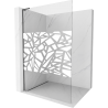 Mexen Kioto L Walk-in Shower Wall 80 x 200 cm, White Pattern, Gun Metal - 800-080-103-95-85