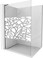 Mexen Kioto L ścianka prysznicowa Walk-in 100 x 200 cm, biały wzór, gun metal - 800-100-103-95-85