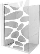 Mexen Kioto L tuš stena Walk-in 90 x 200 cm, bela valovita, gun metal - 800-090-103-95-97