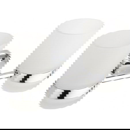 Mexen Tiber doppio bicchiere per spazzolini da denti, cromo - 7050552-00