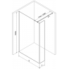 Mexen Kioto Duschwand Walk-in 100 x 40 cm, schwarzer Rahmen, schwarz - 800-100-212-70-70-040