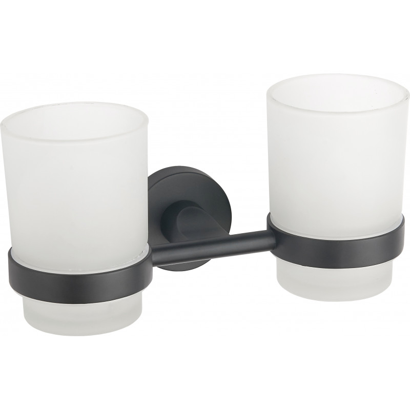 Mexen Tiber doble vaso para cepillos de dientes, negro - 7050552-70