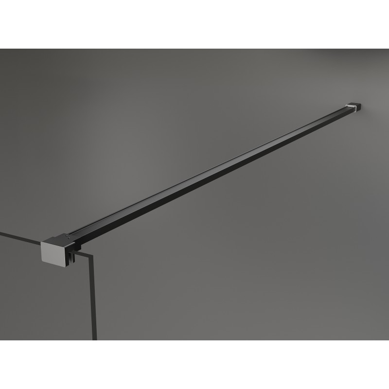 Mexen Kioto ścianka prysznicowa Walk-in 60 x 200 cm, czarna ramka 8 mm, gun metal - 800-060-101-95-70