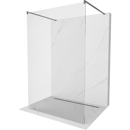 Mexen Kioto freestanding shower wall 155 x 200 cm, transparent 8 mm, gun metal - 800-155-002-95-00