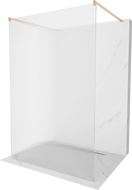 Mexen Kioto slobodno stojeća tuš pregrada 140 x 200 cm, prugice 8 mm, brušena bakar - 800-140-002-65-09