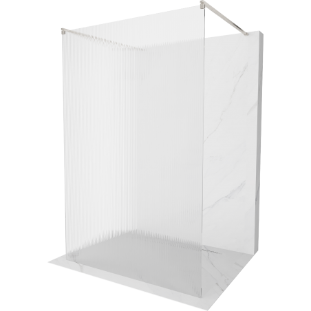 Mexen Kioto paroi de douche autoportante 110 x 200 cm, stries 8 mm, nickel brossé - 800-110-002-97-09