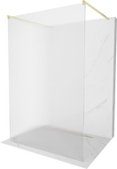 Mexen Kioto parete doccia autoportante 130 x 200 cm, strisce 8 mm, oro spazzolato - 800-130-002-55-09