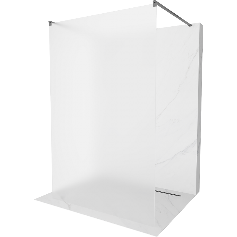 Mexen Kioto freestanding shower screen 110 x 200 cm, frost 8 mm, gun metal - 800-110-002-95-30