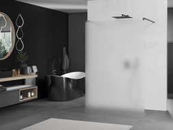 Mexen Kioto pared de ducha independiente 120 x 200 cm, escarcha 8 mm, gun metal - 800-120-002-95-30