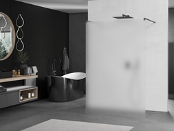 Mexen Kioto paroi de douche autoportante 130 x 200 cm, givre 8 mm, métal gun - 800-130-002-95-30