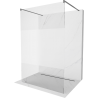 Mexen Kioto Freestanding Shower Wall 100 x 200 cm, Transparent/Frosted 8 mm, Gun Metal - 800-100-002-95-35