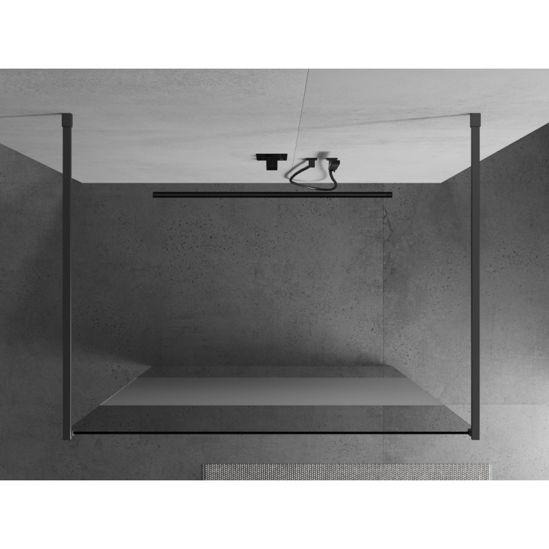 Mexen Kioto panel de ducha independiente 110 x 200 cm, transparente/esmerilado 8 mm, metal arma - 800-110-002-95-35