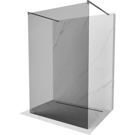 Mexen Kioto freestanding shower wall 140 x 200 cm, graphite 8 mm, gun metal - 800-140-002-95-40