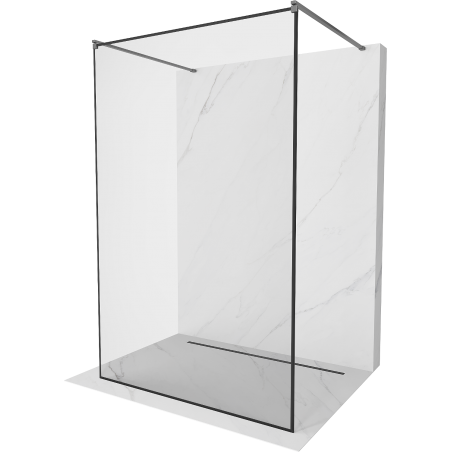 Mexen Kioto Ελεύθερη επιτοίχια καμπίνα ντους 110 x 200 cm, μαύρο πλαίσιο 8 mm, gun