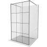 Mexen Kioto vrijstaande douchewand 120 x 200 cm, zwart raster 8 mm, gun metal - 800-120-002-95-77