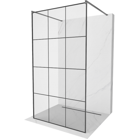 Mexen Kioto paroi de douche autonome 100 x 200 cm, motif noir 8 mm, gun metal - 800-100-002-95-77