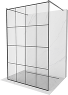 Mexen Kioto samostojeći tuš zid 160 x 200 cm, crna mreža 8 mm, gun metal - 800-160-002-95-77
