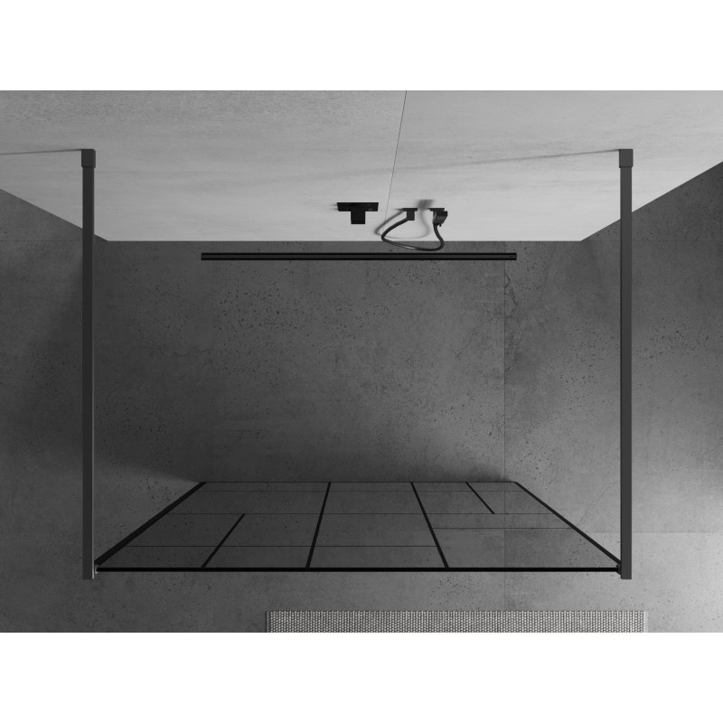 Mexen Kioto vabalt seisev dušisein 140 x 200 cm, must muster 8 mm, gun metal - 800-140-002-95-78