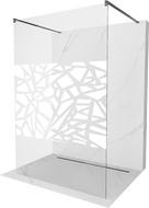 Mexen Kioto freestanding shower wall 100 x 200 cm, white pattern 8 mm, gun metal - 800-100-002-95-85