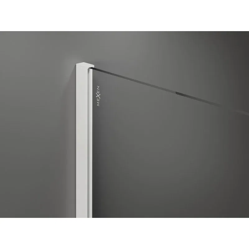 Mexen Kioto Duschwand Walk-in 80 x 200 cm, transparent/gefroren 8 mm, weiß - 800-080-101-20-35