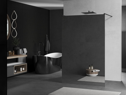 Mexen Kioto vrijstaande douchewand 100 x 200 cm, spiegel 8 mm, gun metal - 800-100-002-95-50