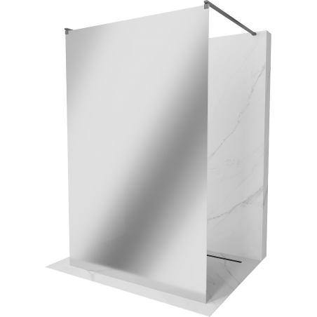 Mexen Kioto 100 x 200 cm Freestanding Shower Screen, Mirror 8 mm, Gun Metal - 800-100-002-95-50