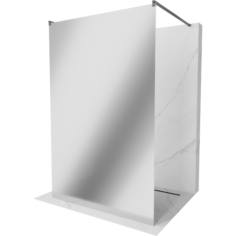 Mexen Kioto freestanding shower wall 140 x 200 cm, mirror 8 mm, gun metal - 800-140-002-95-50