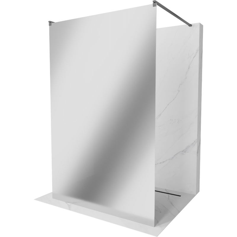 Mexen Kioto parede de chuveiro independente 140 x 200 cm, espelho 8 mm, metal de arma - 800-140-002-95-50