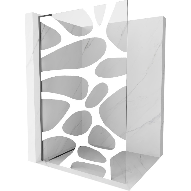 Mexen Kioto L dušisein Walk-in 100 x 200 cm, valge laine, gun metal - 800-100-103-95-97