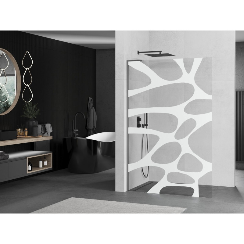 Mexen Kioto L dušisein Walk-in 110 x 200 cm, valge laine, gun metal - 800-110-103-95-97