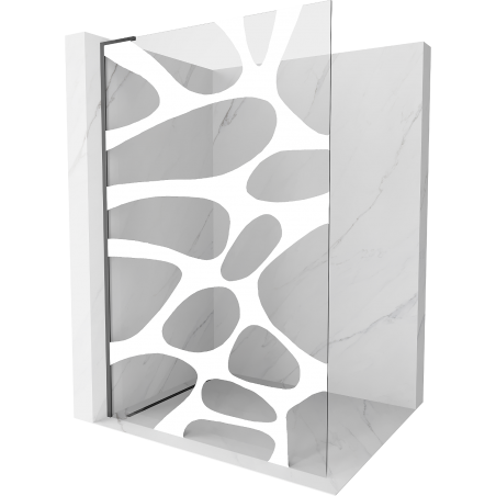 Mexen Kioto L paroi de douche Walk-in 120 x 200 cm, vague blanche, métal gris - 800-120-103-95-97