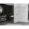 Mexen Kioto paroi de douche Walk-in 100 x 200 cm, rayures 8 mm, or brossé - 800-100-101-55-09