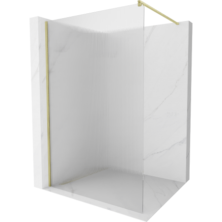 Mexen Kioto Douchewand Walk-in 110 x 200 cm, gestreept 8 mm, goud geborsteld - 800-110-101-55-09