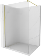 Mexen Kioto paravan za tuš Walk-in 120 x 200 cm, pruge 8 mm, zlatna brušena - 800-120-101-55-09