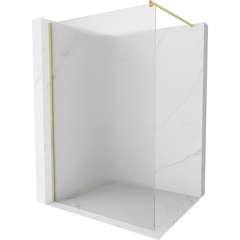 Mexen Kioto dušisein Walk-in 140 x 200 cm, triibuline 8 mm, kuldne harjatud - 800-140-101-55-09