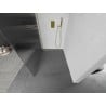 Mexen Kioto Duschwand Walk-in 140 x 200 cm, Klarglas 8 mm, gebürstetes Gold - 800-140-101-55-09