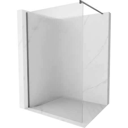 Mexen Kioto Duschwand Walk-in 140 x 200 cm, Streifen 8 mm, Gun Metal - 800-140-101-95-09